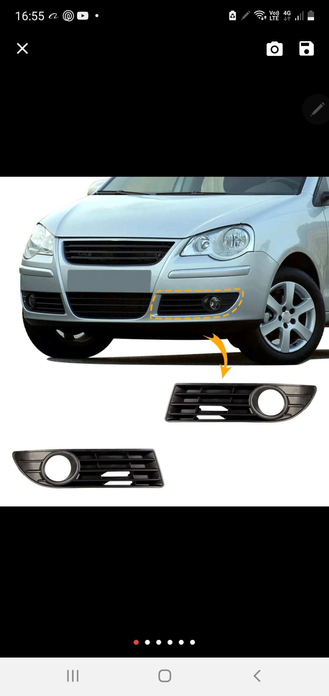 POLO MK3 2005 LHS FOG LAMP COVER WITH HOLE EACH