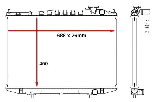 NISSAN NP300 2.0/2.4 PETROL RADIATOR