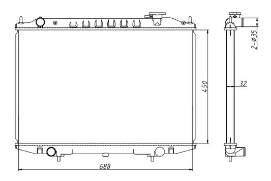 NISSAN NP300 2002 - 2.5 DIESEL RADIATOR